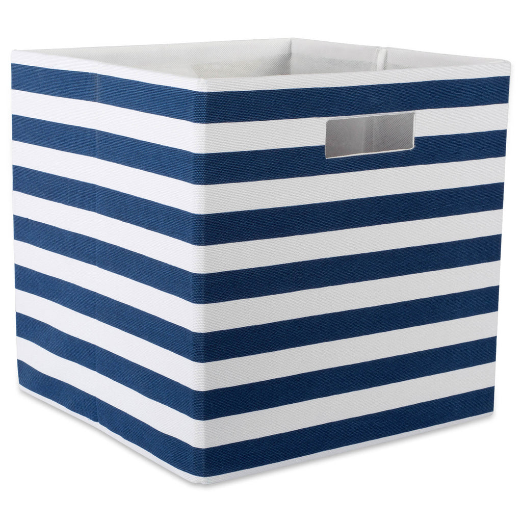 Polyester Cube Stripe Nautical Blue Square 13 x 13 x 13