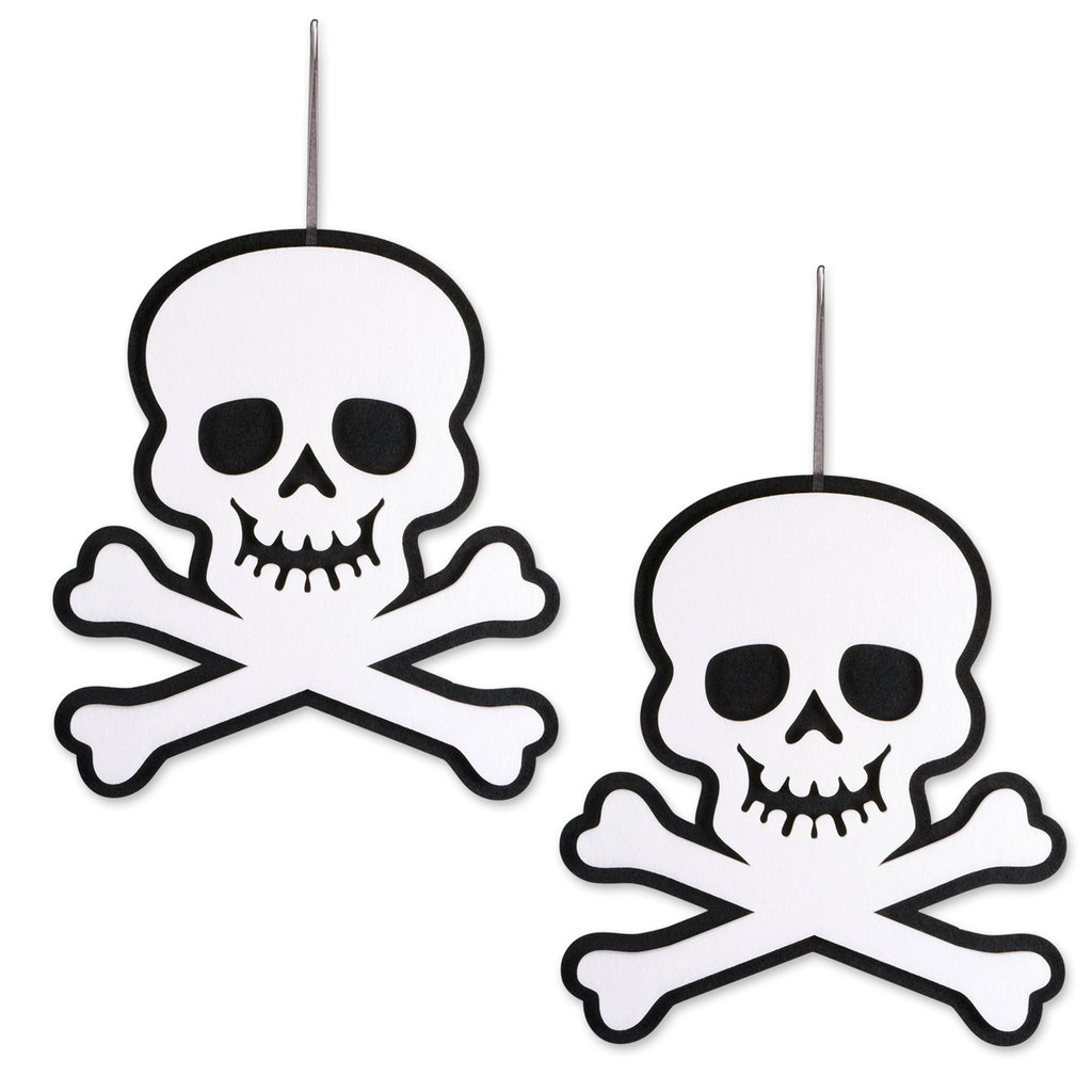 Hanging Foam Skull & Crossbones Set of 2