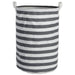 Laundry Hamper Stripe Gray Round