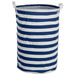 Laundry Hamper Stripe Nautical Blue  Round