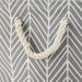 Polyester Bin Herringbone Gray Rectangle Large 17.5 x 12 x 15